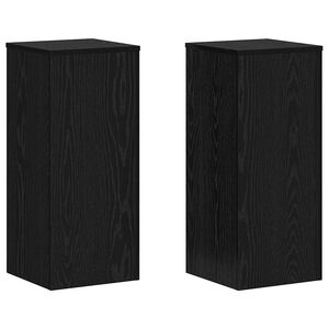 vidaXL Soporte de plantas 2 pcs Roble Negro 30 x 30 x 70 cm