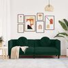 vidaXL Sof&aacute; con cojines 3 plazas terciopelo verde oscuro