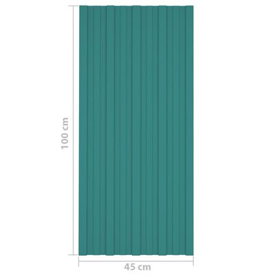 vidaXL Panel para tejado acero galvanizado verde 36 unidades 100x45 cm