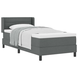 vidaXL Cama tipo Box Spring Gris oscuro 200 x 100 cm Poli&eacute;ster