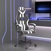 vidaXL Silla gaming cuero sintético negro y blanco