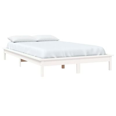 vidaXL Estructura de cama madera maciza de pino blanco 120x190 cm