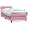 vidaXL Cama box spring con colch&oacute;n terciopelo rosa 80x220 cm