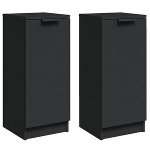 vidaXL Aparador de madera contrachapada negro 30x30x70 cm
