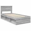 vidaXL Estructura de cama con cabecera Gris Sonoma 90 x 190 cm