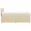 vidaXL Cama box spring con colch&oacute;n tela color crema 90x190 cm