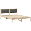 vidaXL Estructura de Cama con Cabecera Tapizada Gris oscuro