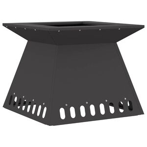 vidaXL Taz&oacute;n de fuego Negro 48 x 48 x 40 cm Acero oxidado