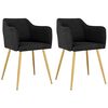 vidaXL Sillas de comedor 2 unidades terciopelo negro