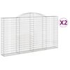 vidaXL Cestas de gaviones 2 uds forma de arco hierro 300x30x160/180 cm