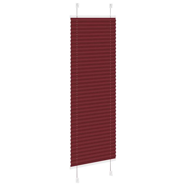 vidaXL Estor Plisado rojo burdeos 45x100 cm Tela Ancho 44,4 cm