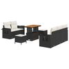 vidaXL Conjunto de sof&aacute; de jard&iacute;n 8 pcs Negro rat&aacute;n sint&eacute;tico