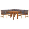vidaXL Juego comedor jardín y cojines 7 piezas madera maciza acacia