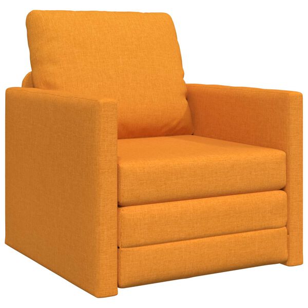 vidaXL Sof&aacute; cama de suelo 2 en 1 tela amarillo oscuro 112x174x55 cm