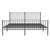vidaXL Estructura cama sin colchón con estribo metal negro 183x213 cm
