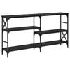 vidaXL Mesa Consola Roble Negro 150 x 29 x 76,5 cm
