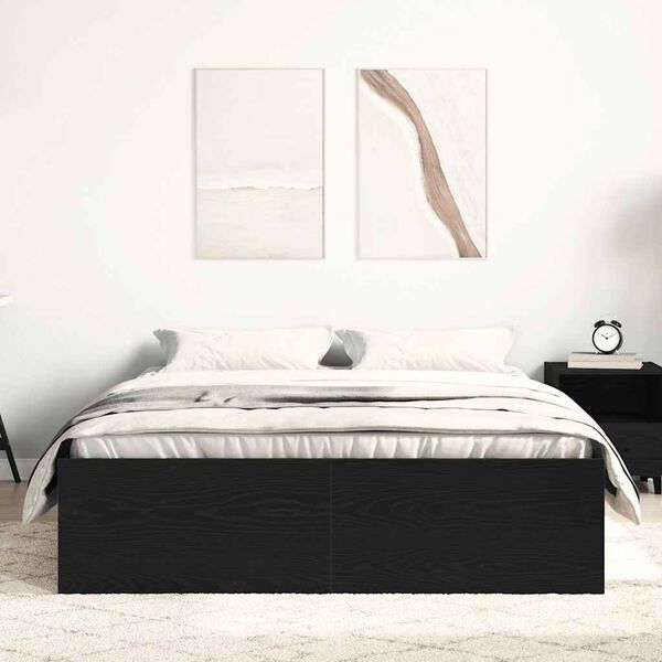 vidaXL Estructura de cama sin colchón roble negro 120x190 cm