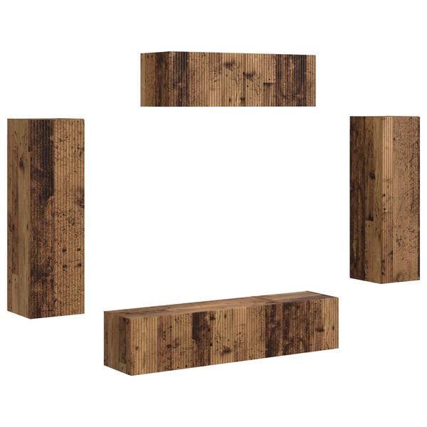 vidaXL Mueble de TV 5 pcs Madera vieja