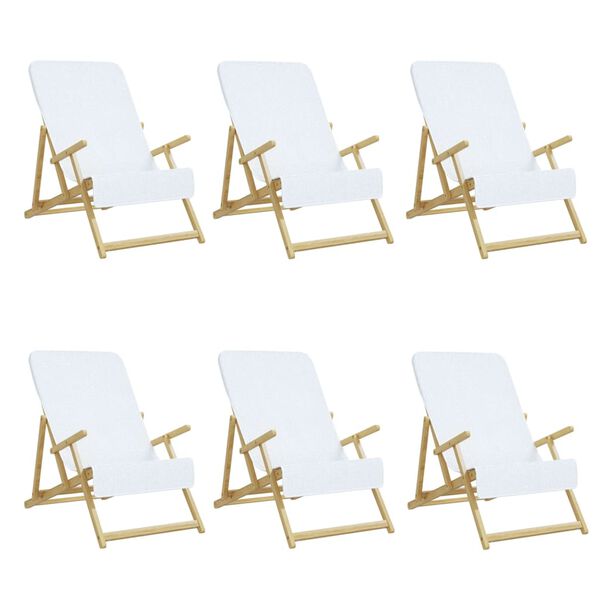 vidaXL Toallas de playa 6 uds tela blanco 400 g/m² 60x135 cm