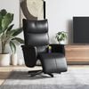 vidaXL Sill&oacute;n reclinable masaje con reposapi&eacute;s cuero sint&eacute;tico negro