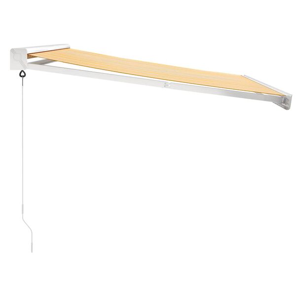 vidaXL Toldo retr&aacute;ctil aluminio y tela amarillo y blanco 3,5x2,5 m