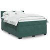 vidaXL Cama box spring con colch&oacute;n terciopelo verde oscuro 140x190 cm