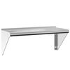vidaXL Estante de pared de acero inoxidable plateado 75x30x31 cm