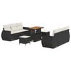 vidaXL Conjunto de sof&aacute; de jard&iacute;n 9 pcs Negro rat&aacute;n sint&eacute;tico