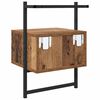vidaXL Armario de Noche con caj&oacute;n 2 pcs Madera vieja 35 x 30 x 51 cm