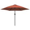 vidaXL Sombrilla de jard&iacute;n con luces LED palo acero terracota 300cm