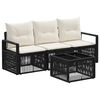 vidaXL Conjunto de sof&aacute;s de jard&iacute;n 4 pcs Negro rat&aacute;n sint&eacute;tico