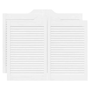 vidaXL Puertas batientes diseño de lamas 2 par blanco 80x100 cm