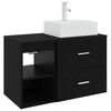 vidaXL Juego de muebles de ba&ntilde;o 2 uds. Roble Negro