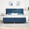 vidaXL Cama Box Spring LED con colch&oacute;n Azul 200 x 200 cm tela