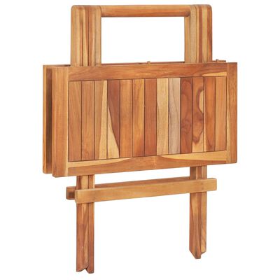 vidaXL Mesa plegable de bistró de madera maciza de teca 60x60x65 cm