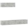 vidaXL Set de muebles de TV 3 pzas madera contrachapada gris hormig&oacute;n