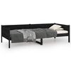 vidaXL Sof&aacute; cama madera maciza de pino negro 90x190 cm
