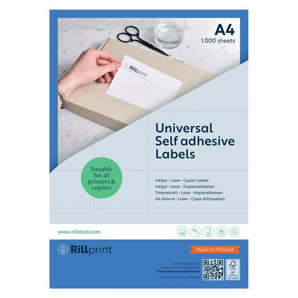 rillprint Etiquetas autoadhesivas 105x48 mm 1000 hojas blanco