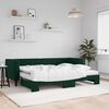 vidaXL Sof&aacute; cama nido con colch&oacute;n terciopelo verde oscuro 80x200 cm