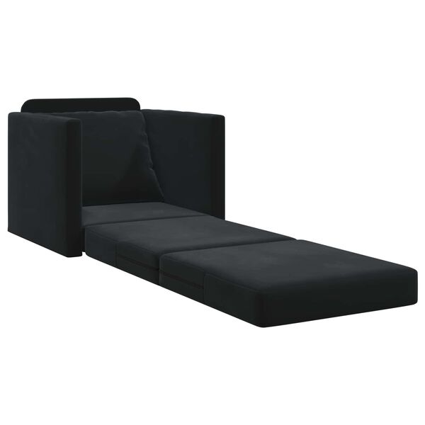 vidaXL Sof&aacute; cama Negro 74 x 77 x 81 cm Terciopelo