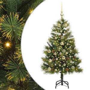 vidaXL &Aacute;rbol de Navidad artificial con ramas plegables y conos 150 cm