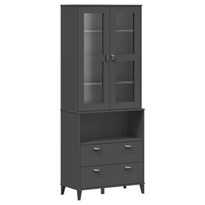 vidaXL Aparador alto VIKEN madera de pino gris antracita 80x40x200 cm