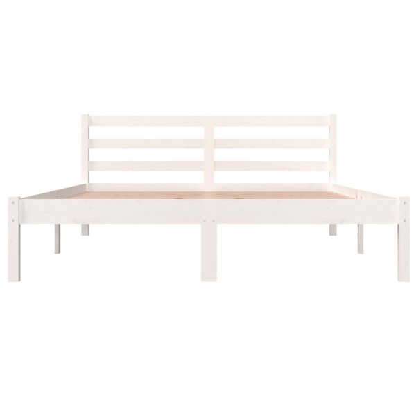 vidaXL Estructura de cama sin colch&oacute;n madera pino blanco 140x190 cm