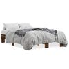 vidaXL Estructura cama madera ingenier&iacute;a metal roble ahumado 140x190cm