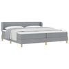 vidaXL Cama tipo Box Spring con colch&oacute;n Gris claro 200 x 200 cm tela