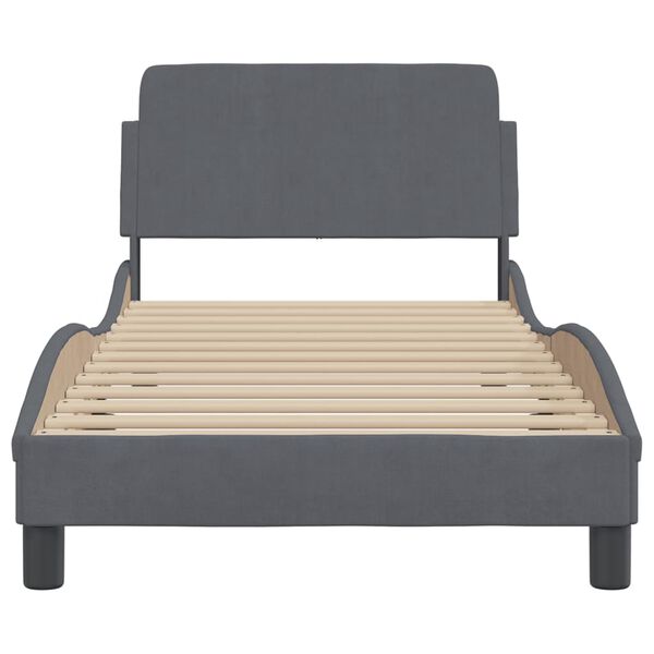 vidaXL Estructura de cama Dover terciopelo gris oscuro 80x200 cm
