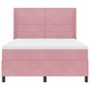 vidaXL Cama tipo Box Spring con colch&oacute;n Rosa 140 x 190 cm Terciopelo