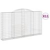 vidaXL Cestas de gaviones 11 uds forma de arco hierro 300x30x160/180cm