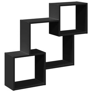 vidaXL Armario de pared madera de ingenier&iacute;a negro 78x18x71 cm