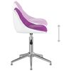 vidaXL Silla de comedor giratoria cuero sint&eacute;tico morado y blanco